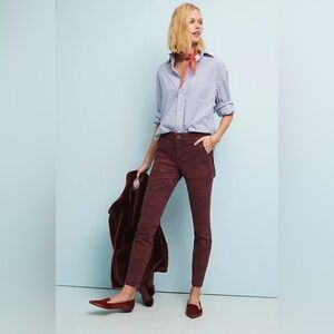 32 Anthropologie Cadet slim utility trousers pants red camo pattern